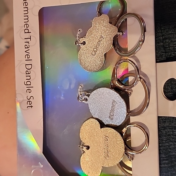Disney 100 MICKEY MOUSE Set of 3 Gemmed Bag Dangle Charms Keyrings NEW in packag - Picture 6 of 6